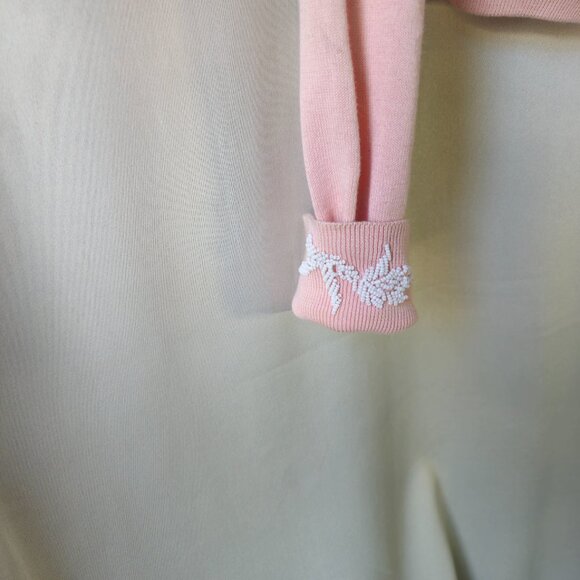 Karen Kane Lifestyle Light Peach Hand Beaded Cardigan Size M Vintage 1990's - Picture 5 of 5